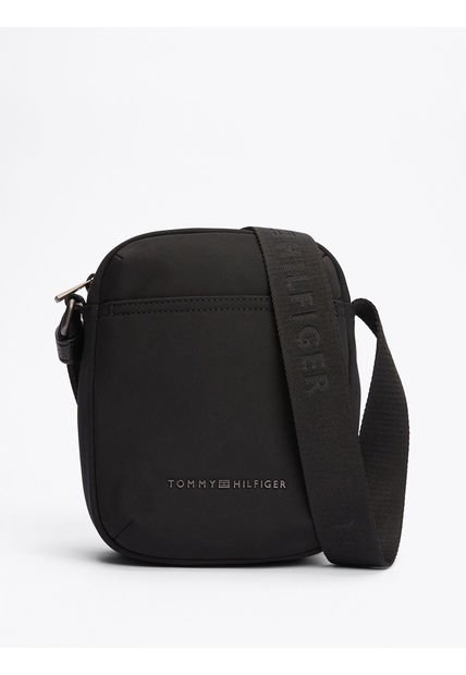 Bolso Negro Reporter Con Logo Metálico Tommy Hilfiger