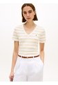 Camiseta Beige Slim Con Cuello En V Tommy Hilfiger de Tommy Hilfiger