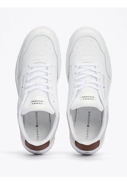 Tenis Blanco De Baloncesto Con Texturas Mixtas Tommy Hilfiger