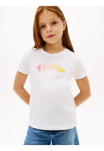 Camiseta Blanca Para Niña De Punto Con Logo Texturizado Tommy Hilfiger Tommy Hilfiger