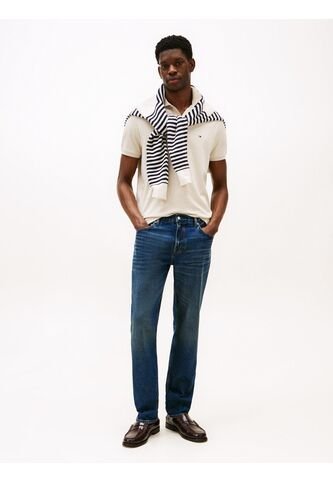 Polo Gris De Punto Interlock De Corte Regular Tommy Hilfiger Tommy Hilfiger
