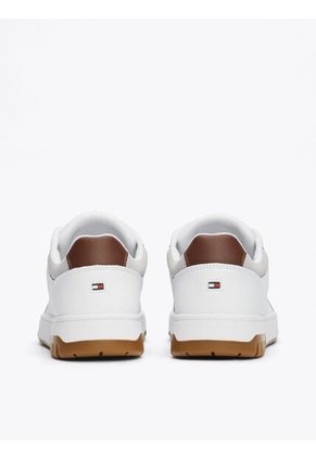 Tenis Blanco De Baloncesto Con Texturas Mixtas Tommy Hilfiger