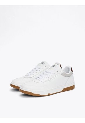 Tenis Blanco De Baloncesto Con Texturas Mixtas Tommy Hilfiger