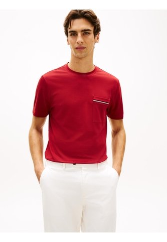 Camiseta Roja Global Stripe Con Bolsillo Tommy Hilfiger Tommy Hilfiger