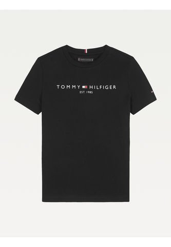 Camiseta Niño Negra Essential De Algodón Tommy Hilfiger Tommy Hilfiger