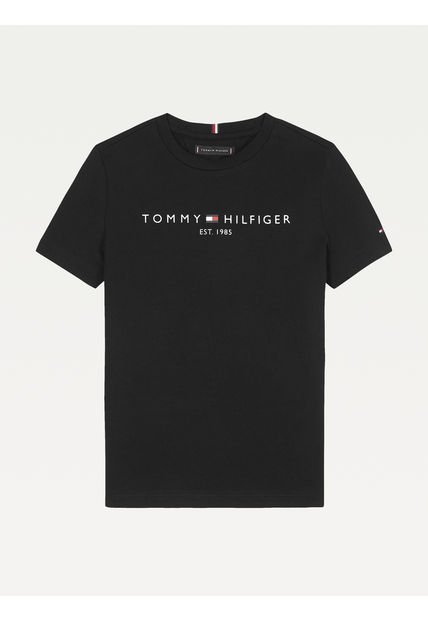 Camiseta Niño Negra Essential De Algodón Tommy Hilfiger