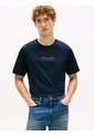 Camiseta Azul De Cuello Redondo Con Logo Tommy Hilfiger de Tommy Hilfiger