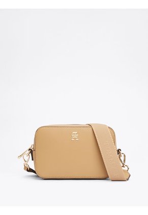 Bolso Beige Cruzado TH Soft Con Insignia Tommy Hilfiger