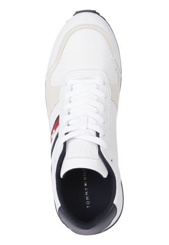 Tenis De Running En Piel Con Monograma Hombre Blanco Tommy Hilfiger Tommy Hilfiger