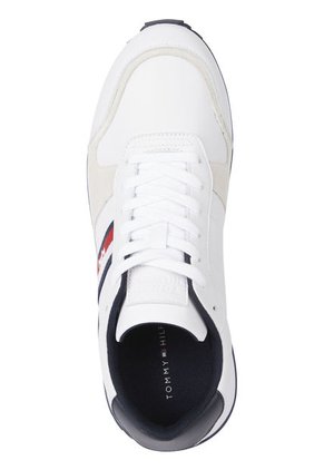 Tenis De Running En Piel Con Monograma Hombre Blanco Tommy Hilfiger