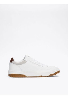 Tenis Blanco De Baloncesto Con Texturas Mixtas Tommy Hilfiger