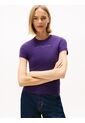 Camiseta Morado De Corte Slim Con Logo Lineal En El Pecho Tommy Jeans de Tommy Hilfiger