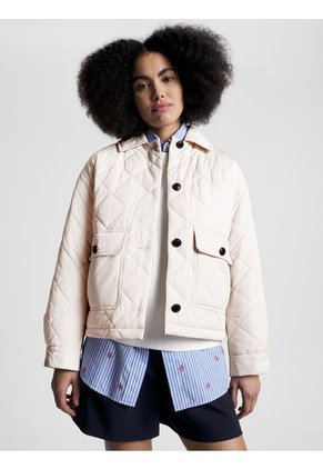 Chaqueta Con Diseño Acolchado A Rombos Mujer Blanco Tommy Hilfiger