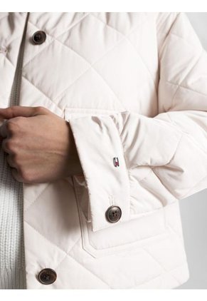 Chaqueta Con Diseño Acolchado A Rombos Mujer Blanco Tommy Hilfiger