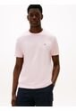 Camiseta Rosa De Cuello Redondo Con Logo Bordado Tommy Hilfiger de Tommy Hilfiger