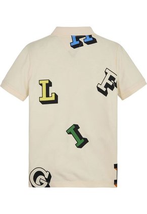 Polo Blanco Estampado Con Letras Estilo Monotipo Tommy Hilfiger
