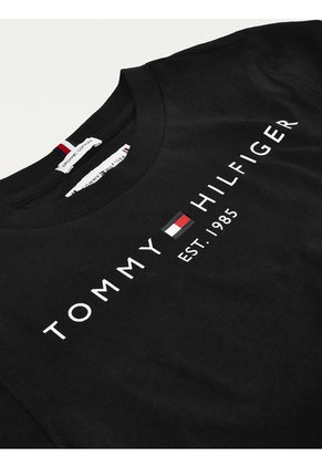 Camiseta Niño Negra Essential De Algodón Tommy Hilfiger