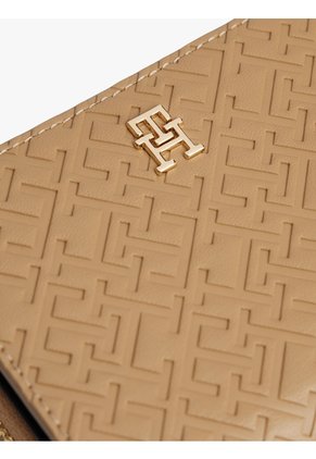 Billetera Beige Con Monograma TH Y Cremallera Tommy Hilfiger