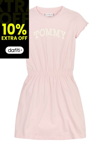 Vestido Rosado De Manga Corta Para Niñas Tommy Hilfiger Tommy Hilfiger