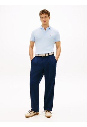 Polo Celeste Slim Con Acabado Tipped Tommy Hilfiger