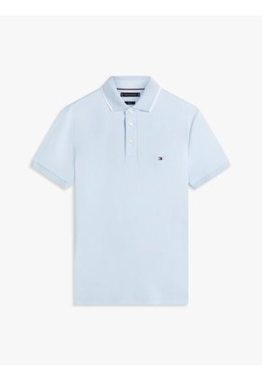 Polo Celeste Slim Con Acabado Tipped Tommy Hilfiger