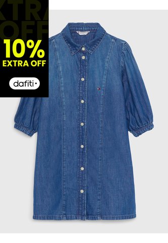 Vestido De Niña Camisero Tejido Denim Tommy Hilfiger Tommy Hilfiger