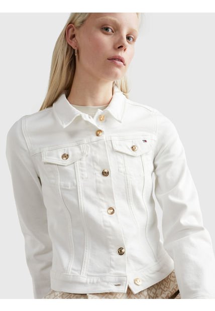 Chaqueta Vaquera Blanca De Corte Slim Mujer Blanco Tommy Hilfiger Compra Ahora Dafiti Colombia