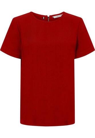 Tommy Hilfiger - Camisa Manga Corta Rojo Fluidp-Over Slv