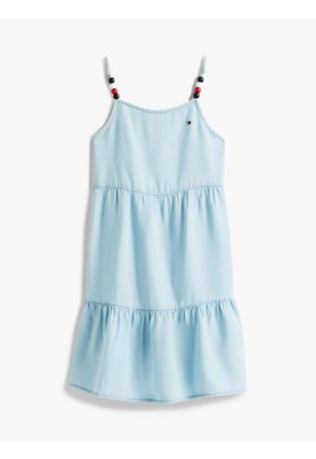 Vestido Azul De Tirantes Con Cuentas Tommy Hilfiger