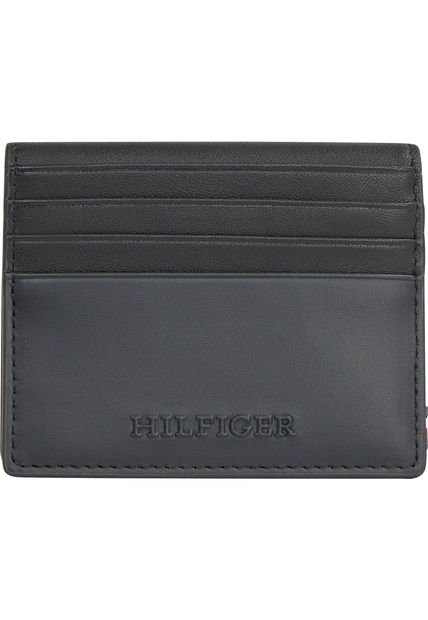 Tarjetero Negro Con Monotipo Tommy Hilfiger