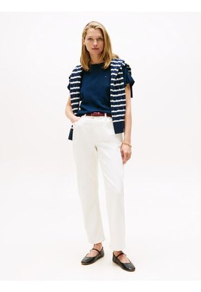 Camiseta Azul Manga Corta Con Diseño De Rayas Tommy Hilfiger