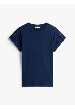 Camiseta Azul Manga Corta Con Diseño De Rayas Tommy Hilfiger