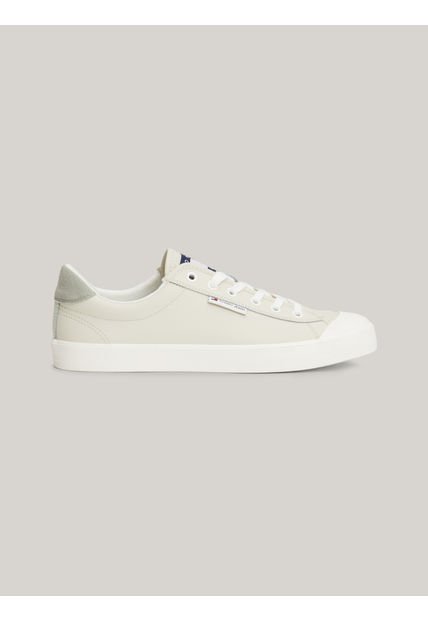 Tenis Beige Essential De Cuero Reforzadas Tommy Hilfiger