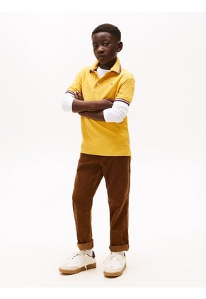 Polo Amarillo Manga Corta Con Logo Tommy Hilfiger