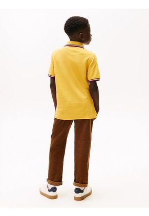 Polo Amarillo Manga Corta Con Logo Tommy Hilfiger
