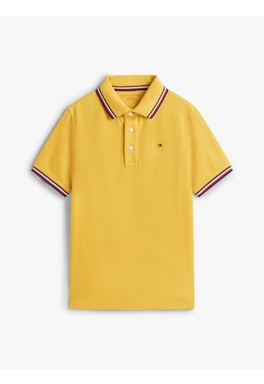 Polo Amarillo Manga Corta Con Logo Tommy Hilfiger
