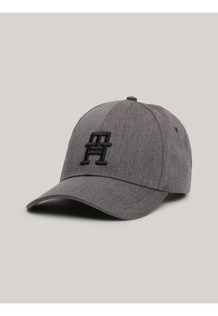 Gorra Negra De Béisbol Con Monograma TH Bordado Tommy Hilfiger