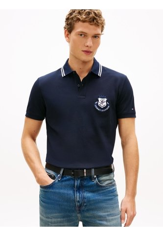 Polo Azul De Corte Regular Con Escudo Tommy Hilfiger Tommy Hilfiger