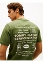 Camiseta Verde De Corte Amplio Con Gráfico Trasero Tommy Hilfiger de Tommy Hilfiger