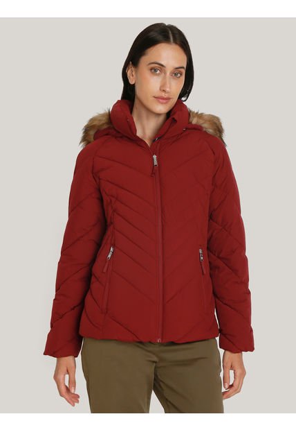 Chaqueta Roja Acolchada Con Capota Tommy Hilfiger