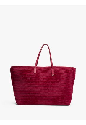 Bolso Rojo De Playa En Cuero The Sofia Capsule Tommy Hilfiger