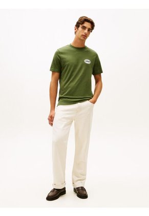 Camiseta Verde De Corte Amplio Con Gráfico Trasero Tommy Hilfiger