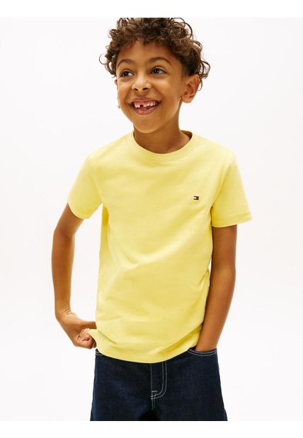 Camiseta Amarilla Para Niño De Punto Con Logo Bordado Tommy Hilfiger