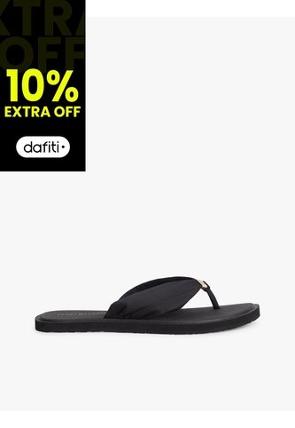 Sandalias Negro Con Insignia Del Monograma TH Tommy Hilfiger Tommy Hilfiger