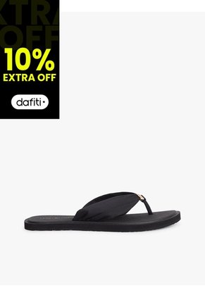 Sandalias Negro Con Insignia Del Monograma TH Tommy Hilfiger