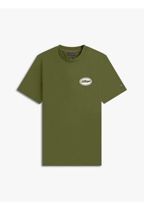 Camiseta Verde De Corte Amplio Con Gráfico Trasero Tommy Hilfiger