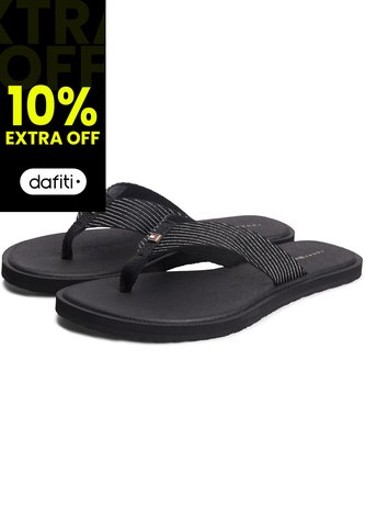 Sandalias Negro IM Scandi Con Logo Metalizado Tommy Hilfiger Tommy Hilfiger