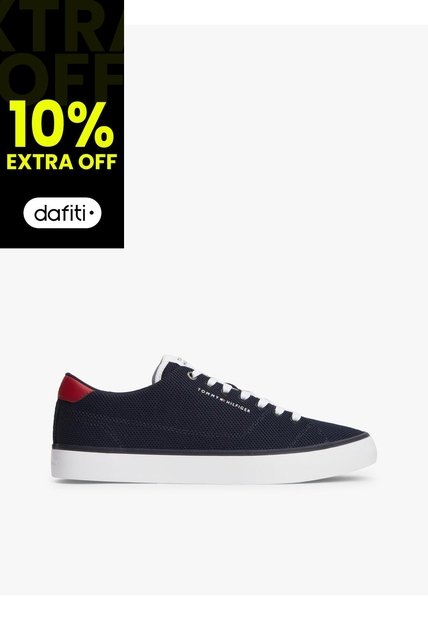 Tenis Azul Oscuro Deportivas De Malla Con Logo Engomado Tommy Hilfiger