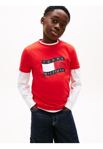 Camiseta Roja Para Niño Con Logo Estampado En El Pecho Tommy Hilfiger Tommy Hilfiger