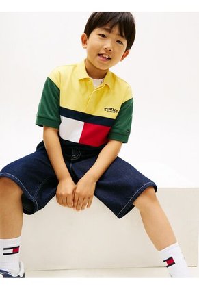 Polo Multicolor Con Diseño Colorblock Con Logo Monotipo Tommy Hilfiger